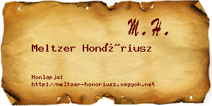 Meltzer Honóriusz névjegykártya